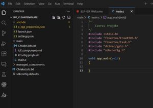 projekt geladen in vscode