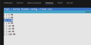 ESP-IDF Menuconfig – Überblick und wichtigste Optionen flash size