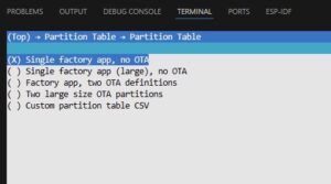 ESP-IDF Menuconfig – Überblick und wichtigste Optionen partitiontabledefault