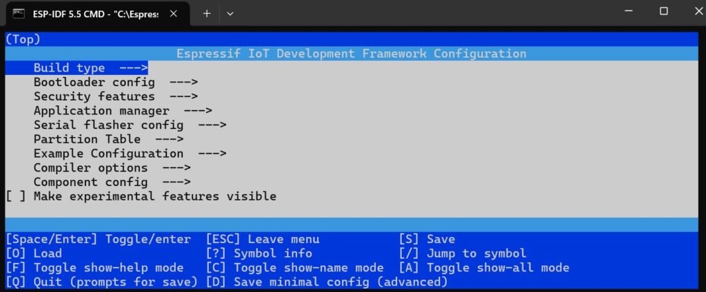 ESP-IDF Menuconfig – Überblick und wichtigste Optionen - mklabembedded.com